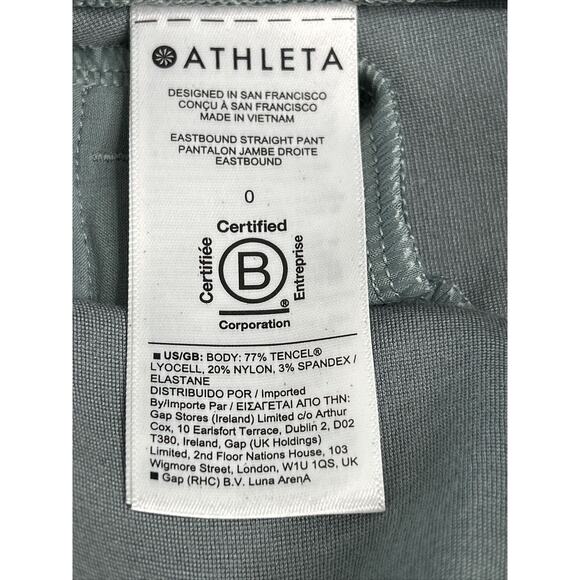 Athleta Women's Size 0 Eastbound Straight Pant Tencel Blend Green 988039 - Picture 5 of 10